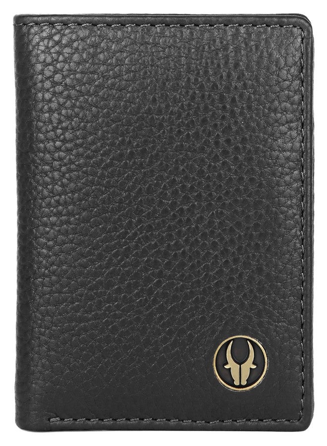 WildHorn RFID Protected Genuine Leather Wallet for Men I 4 Card Slots I 2 Slip Pockets I 1 Currency Compartment (Black) - Image 3